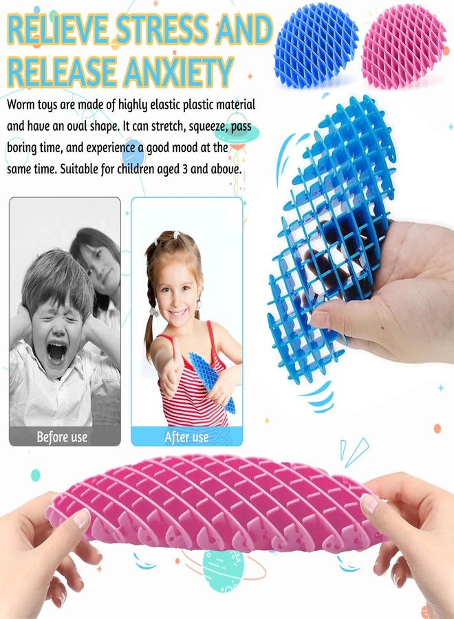 donciety Valentines Day Gifts for 12Pcs Fidget Worm, Worm Fidget Toy, Resistance Fidget Toys Adults Stress Anxiety Relief Toys, Stress Relief Fidget Toys for Kids&Adults (Colorful) - Image 3